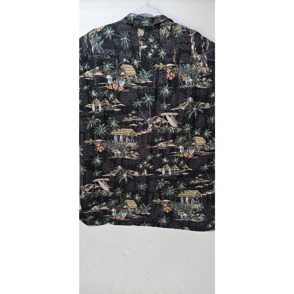 David Taylor Hawaiian Shirt Mens XL Black Cocktail Lobster Short Sleeve Button - Picture 4 of 6